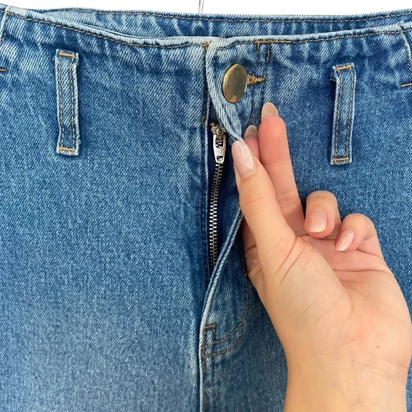 Zara High Rise Marine Wide Leg Crop Jeans 165/66A Size 4 - Picture 4 of 8